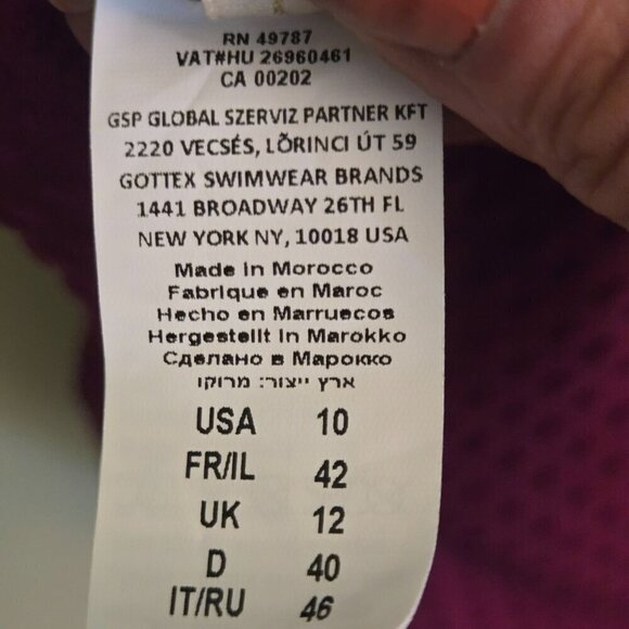 Gottex NWT Daydream Mastectomy Scoop Neck One Piece Bathing Suit Size 10 - Picture 11 of 11